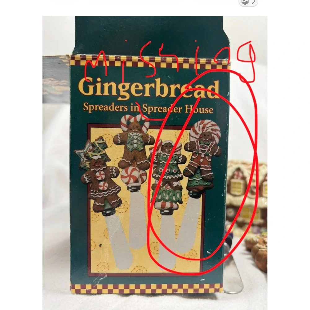 Incomplete Debbie Mumm‎ Gingerbread Spreader House Set Boston Warehouse 2001